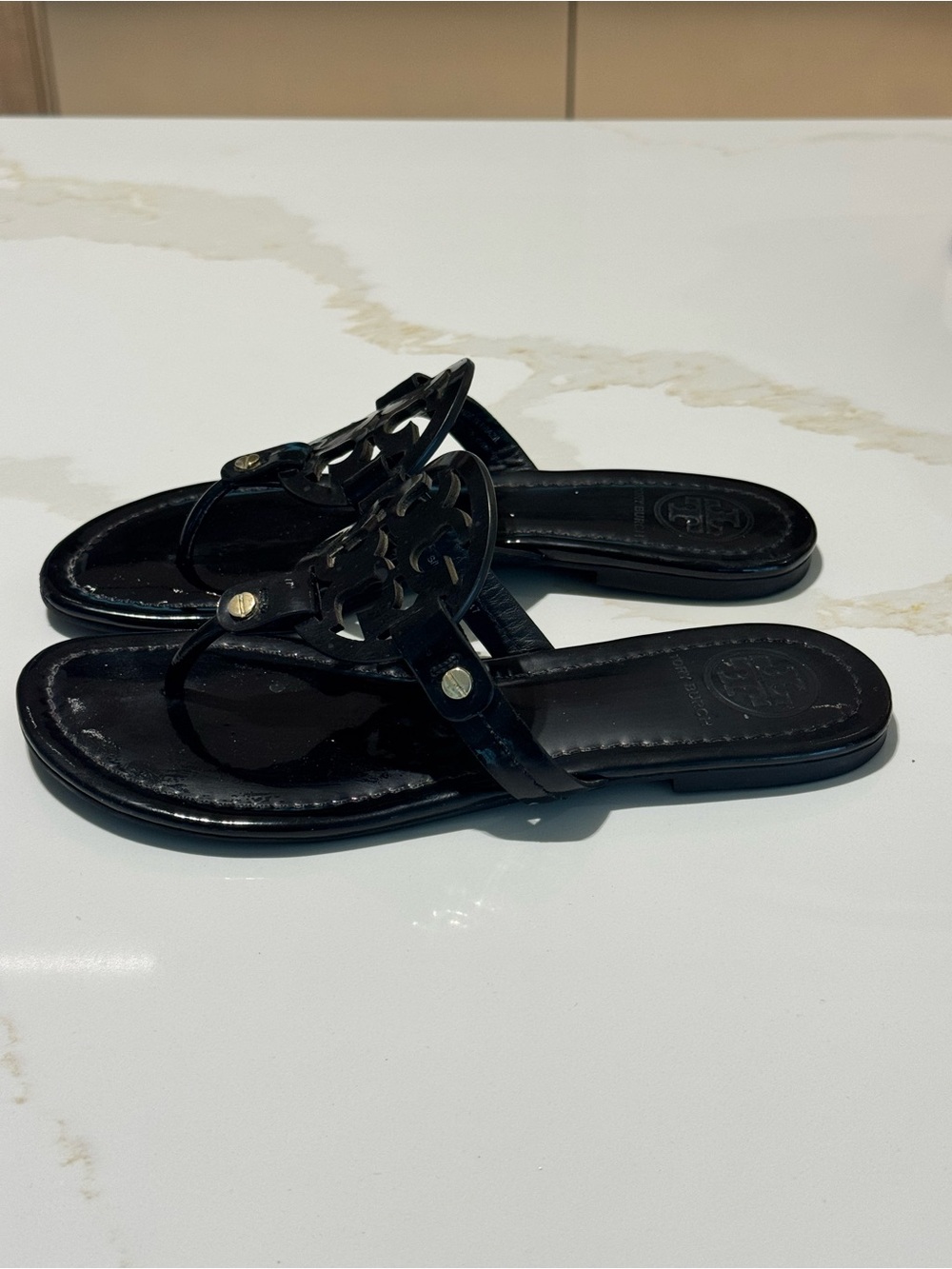 Tory Burch Black MILLER PATENT SANDAL